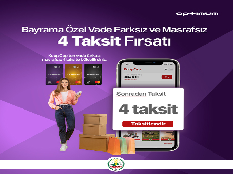 Optimum'dan Bayram Alışverişlerinize Vade Farksız, Masrafsız 4 Taksit