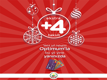 Optimum’dan Yeni Yıl Alışverişlerinize Özel Ekstra+4 Taksit Hediye